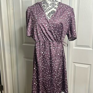 Shein Curve Purple Cinched Side Waist Dress 1XL